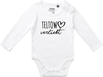Produktbild von Huuraa Baby Body Teltow verliebt 80 White  Baumwolle Fairtrade Langarmbody Geschenkidee