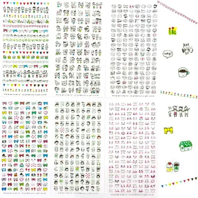 Produktbild von Oblique Unique 6 Bögen Drawing Sticker gezeichnete Aufkleber DIY Scrapbooking Kinder