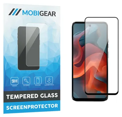 Produktbild von Mobigear Premium Displayschutzfolie für Motorola Moto G34, gehärtetes Glas, Displayschutz – kompatibel mit Hüllen – Schwarz
