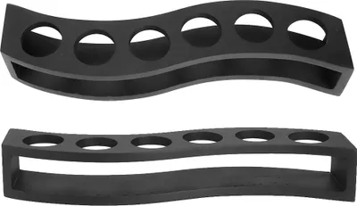 Zdjęcie produktu dla Black Wooden Wine Glass Rack Cup Holders Stand for Home Bar Restaurant Wedding Use(Black SShaped 6 Holes )
