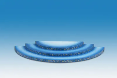 Produktbild von Holzsockel Engelwolke blau-weiß 3-stufig halbrund BxHxT 35x3x16,5cm NEU