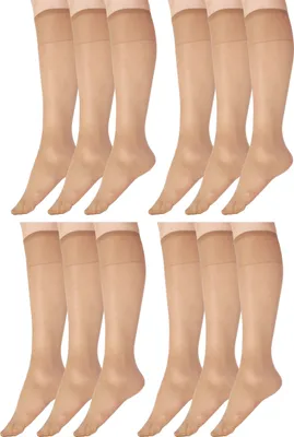 Produktbild von Giulia Kniestruempfe Feinkniestruempfe Socken Marea 15 Den (12er Set) Caramel