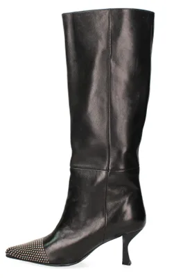 Produktbild von Damenschuhe, Stiefeletten, Taupe-Farbe, aus echtem Leder, mit goldenen Nieten, Marke: Marc Ellis