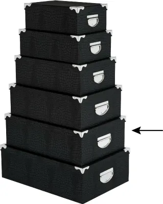 Produktbild von 5Five Aufbewahrungsbox/Box - schwarz - L44 x B31 x H15 cm - Karton