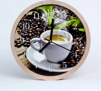 Produktbild von Holzuhr 30fi cm wanduhr - Kaffeetasse Wohnzimmer