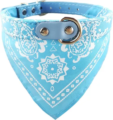 Imagen del producto de Pañuelo tipo bandana para cuello, tamaño medio, color azul claro, para perros