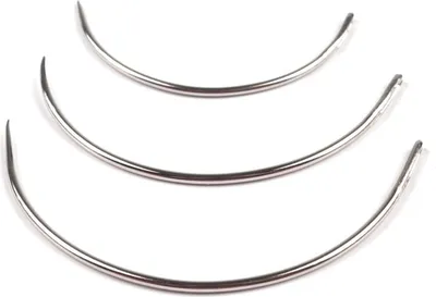 Produktbild von 3 gebogene Nadeln 3,5-5,0cm, Rundnadeln Nähnadeln Polsternadeln Sattlernadel Ledernadel