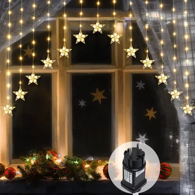 Produktbild von 3M LED-Lichtervorhang mit 222 LEDs und 16 Sternen