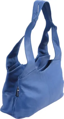 Produktbild von mittelblaue Leder-Handtasche LEMONDO, 3 Hauptfächer