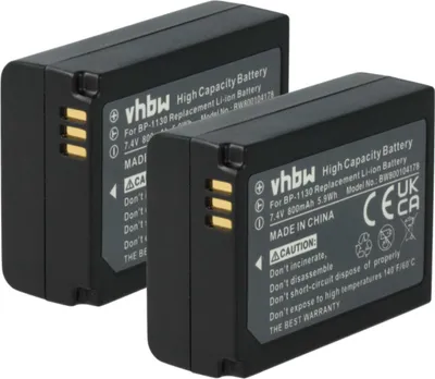 Produktbild von vhbw 2x Akku kompatibel mit Samsung NX1010, NX2020, NX200, NX2030, NX300, NX2000, NX300M, NX1000, NX210 Kamera (800 mAh, 7,4 V, Li-Ion)