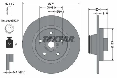 Produktbild von Bremsscheibe TEXTAR 92196203