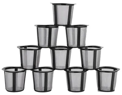 Produktbild von 10 Stück wiederverwendbare Kaffeefilter, Kunststoff-Kaffeefilterbecher, Kaffeefilterkorb