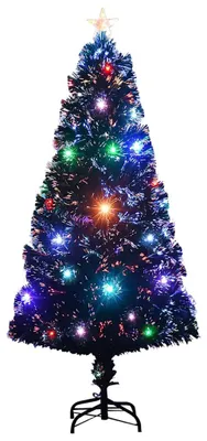 Productafbeelding van vidaXL Verlichte kerstboom met standaard en LED-verlichting, 120 cm, met glasvezel
