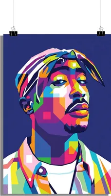 Produktbild von Musik Poster - Tupac Poster - Rap Poster - Abstraktes Poster - 51x71cm - Perfekt zum Einrahmen