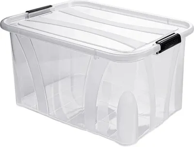 Produktbild von Azomor® Transparente Aufbewahrungsbox mit stabilen Verschlüssen und verstärktem Boden 80 Liter