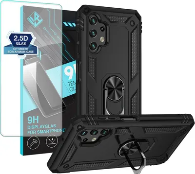 Produktbild von Armor Outdoor Handyhülle für Samsung Galaxy A13 Handy Panzer Case Schutzhülle mit 9H Displayglas Displayschutz Farbe: Schwarz