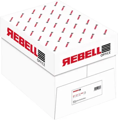 Zdjęcie produktu dla inapa papier do drukarek i kserokopiarek Rebell Office: 80 g/m², A4, biały, 2500 arkuszy - do wszystkich zastosowań biurowych