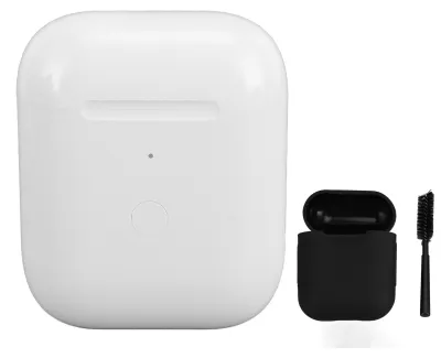 Obrázek produktu pro Bezdrátové nabíjecí pouzdro pro sluchátka IOS 1. a 2. generace, profesionální náhrada s tlačítkem pro párování a synchronizaci Bluetooth