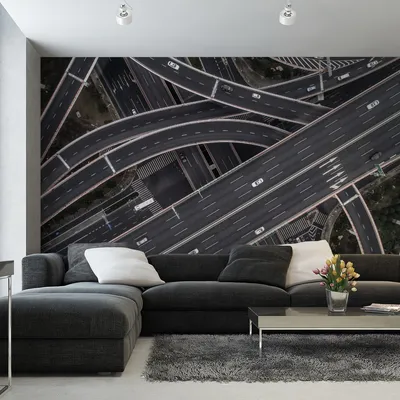 Produktbild von Muralo XXL Selbstklebende FOTOTAPETE AUTOBAHN Aussicht Vogelperspektive (B) 180 cm x (H) 120 cm Tapete Wandtapete WOHNZIMMER SCHLAFZIMMER 4580