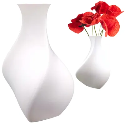Produktbild von Moderne Kunststoffvase Hoch 20 cm Weiß