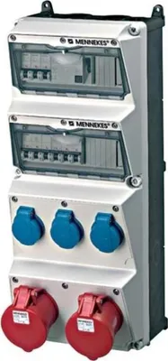 Obrázok produktu pre MENNEKES 940008, Typ F, 5P, Skrutky, Modrá, Šedá, Červená, Biela, Plast, IP44