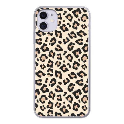 Produktbild von MuchoWow® Handyhülle Schutzhülle Hülle für iPhone 11 Weiß - Rosa - Leopardenmuster Silikon Softcase Handy Hülle - Handytasche