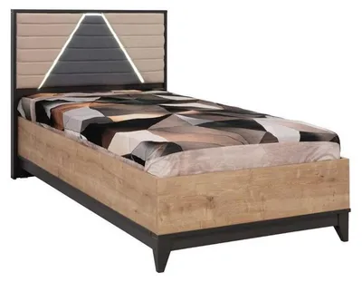 Produktbild von Garnitur Kinderzimmer Bett Kinderbett Braun Holz Sets Jugenbett 5tlg