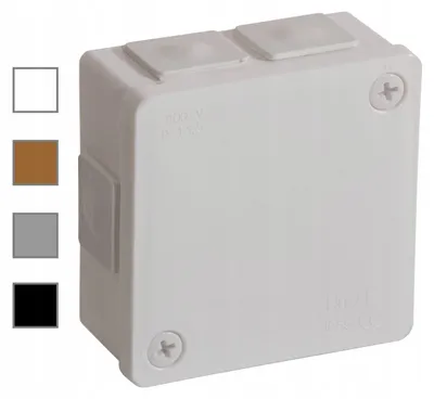 Obrázok produktu pre Skrinka na povrchovú montáž, so svorkovnicou, 86X86X40, Ip55, sivá, 02253