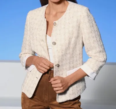 Produktbild von 447469 heine Damen Boucle Blazer Jacke Bolero exclusiv Größe 38