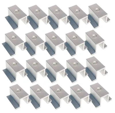 20 Alu-Mittelklemmen für Solarmodule, 30-50 mm, PV-Montage