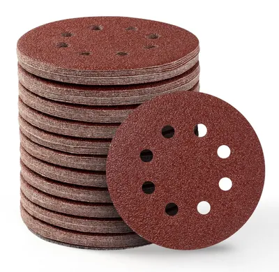 Produktbild von 110 Stück Schleifpapier 125mm Klett Profi 8-Loch Schleifscheiben Körnungen P120 Schleifpapier Rund für Exzenterschleifer