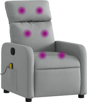Produktbild von vidaXL Massagesessel Hellgrau Stoff