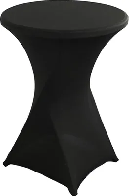 Produktbild von Cocktailtisch-Abdeckung, einfarbiges Design, hochelastisch, ölbeständig, universelle Passform, einfache Installation, runde hohe Tischdecke
