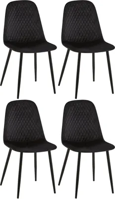 Produktbild von 4er Set Stühle Giverny Samt schwarz