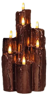 Productafbeelding van Druipkaars 7x3d vlam 25,5x15 cm brons Anna's Collection