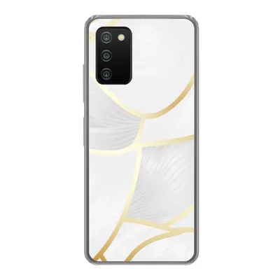 Produktbild von MuchoWow® Handyhülle Schutzhülle Hülle für Samsung Galaxy A03s Abstraktes Muster mit goldenen Linien Silikon Softcase Handy Hülle - Schutz