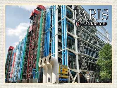 Produktbild von vianmo Holzschild 30x40 cm Paris Frankreich Centre Pompidou