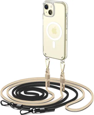 Produktbild von Tech-Protect FlexAir Chain Case mit MagSafe für iPhone 15 - Schwarz und Beige