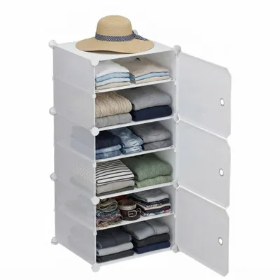 Produktbild von Modularer Kleiderschrank Kleiderschrank Weiss Geschlossener Bücherschrank Schuhschrank