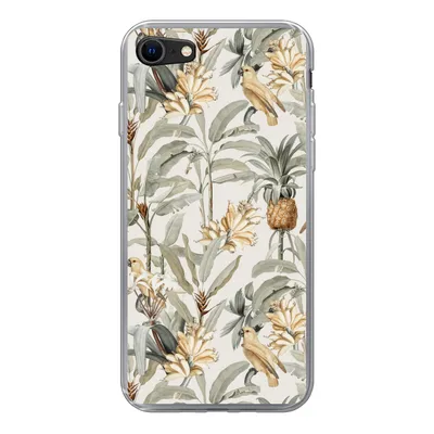 Produktbild von MuchoWow® Handyhülle Schutzhülle Hülle für iPhone SE 2020 Blume - Ananas - Tropisch Silikon Softcase Handy Hülle - Kartenbesitzer
