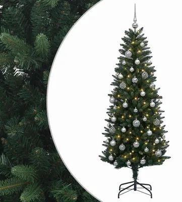 Image de Arbre de Noël artificiel avec boules, 150 cm, 150 LED