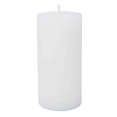 Produktbild von Stumpenkerze trendig weiß durchgefärbt aus Paraffin Höhe 8cm