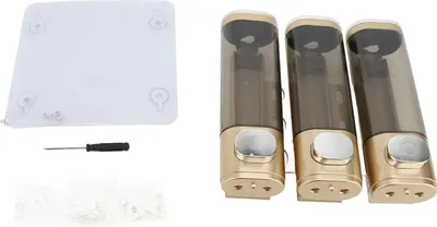 Zdjęcie produktu dla dozownik mydła w płynie 3 w 1 300 ml Dozownik mydła w płynie naścienny Łazienka Dozownik szamponu do włosów Odżywka Pojemnik Złoty