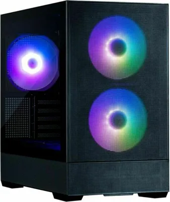 A computer case with RGB lighting.