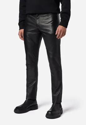 Immagine prodotto di Pantaloni uomo in pelle jeans Ricano SLIM FIT - Nero / 33