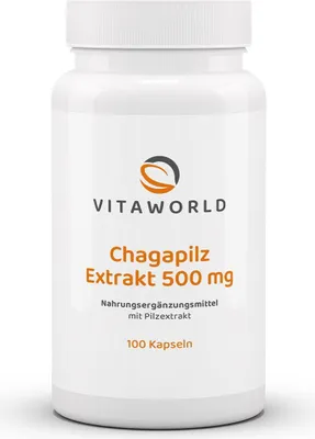 Produktbild von Chaga Pilz Extrakt 500mg, 100 St KAP