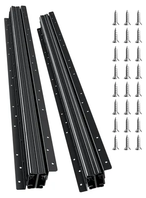 Obrázek produktu pro VEVOR podlahový držák pojezdů zásuvek, 80 cm, nosnost 118 kg, robustní kolejnice pro spodní strany schodišťových skříní, samovyměnitelné, černá barva