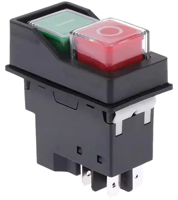 Productafbeelding van Start-Stopdrukknopschakelaar KLD28A - 250V 16A IP55 - 4 Aansluitpinnen - Inbouw - Rood En Groen