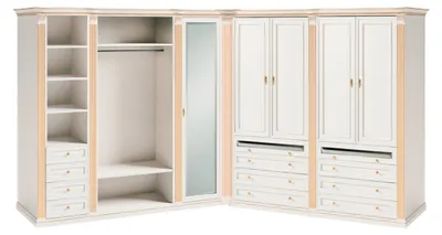 Produktbild von Weißer Eckkleiderschrank Stilvoller Glasschrank Schlafzimmer Möbel
