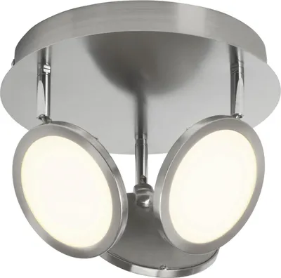 Produktbild von Brilliant LED Deckenleuchte Spotrondell Pluto Eisen gebürstet 3 x 5W 1500lm warmweiß 3000K schwenkbar